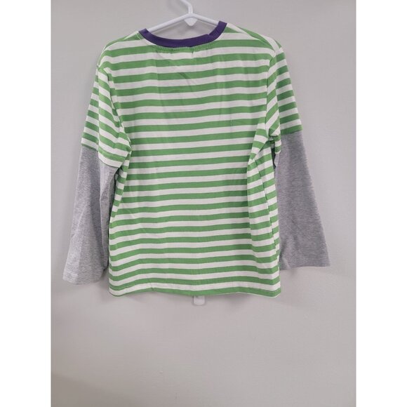 Kids Halloween Striped 5T Long-Sleeve Shirt W/ Camper & Pumpkin Design - Green & - Picture 3 of 4